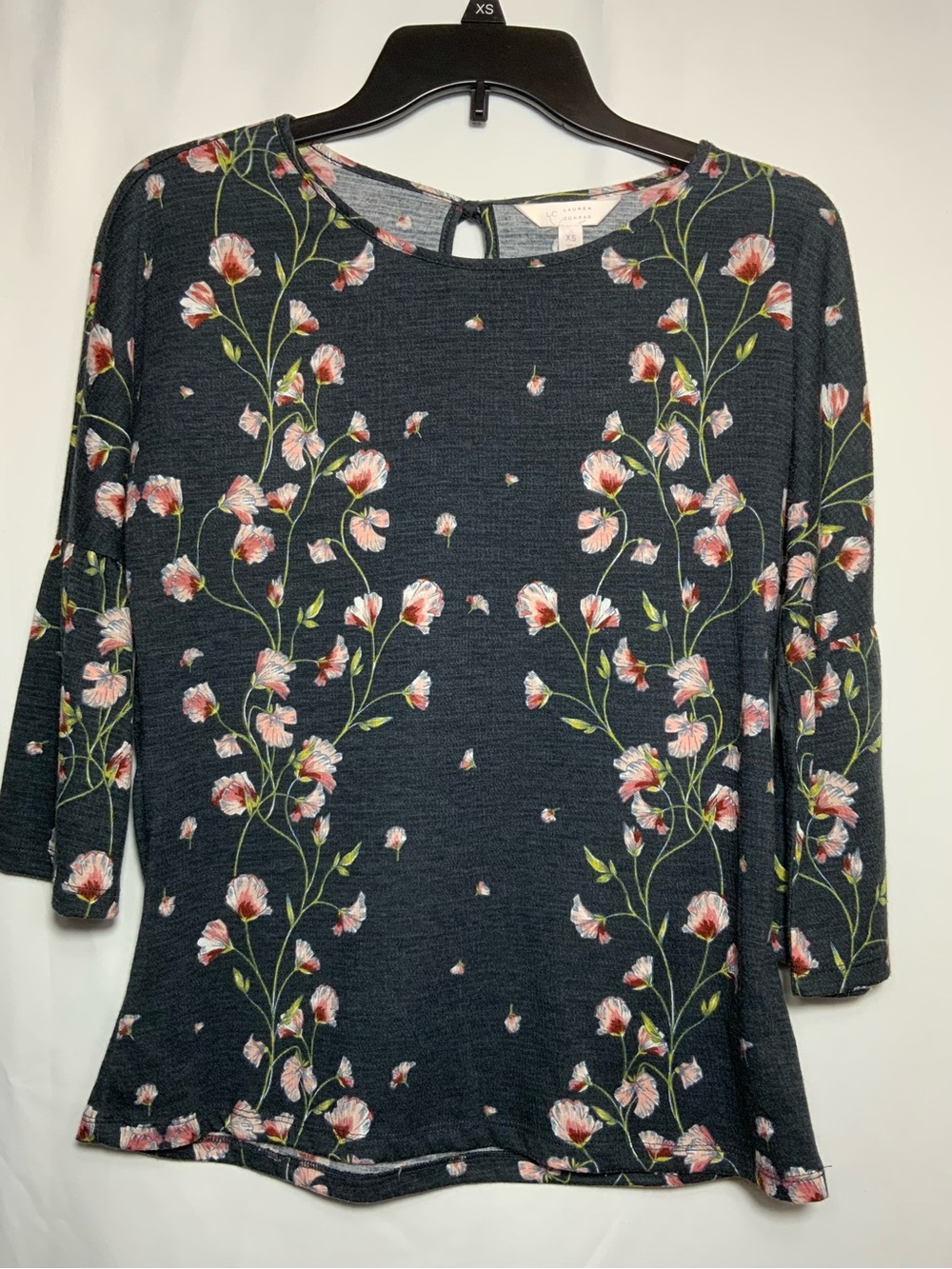 LC Lauren Conrad Long-Sleeve Top with Pink Floral Print